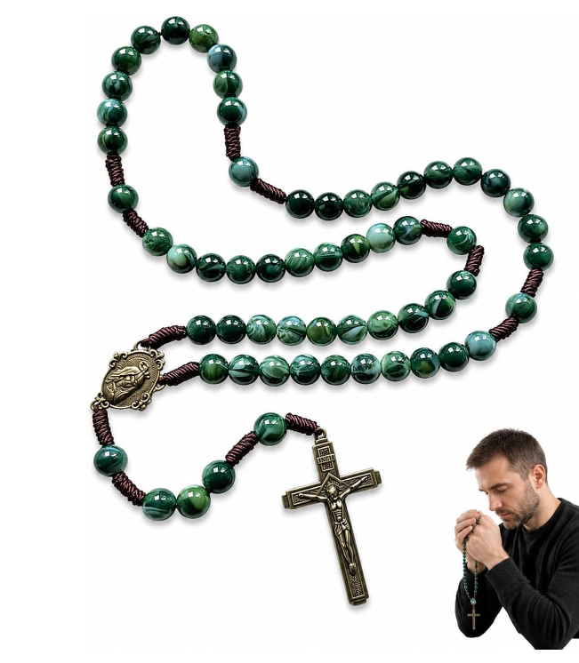 Rosario verde San Benito y Virgen María