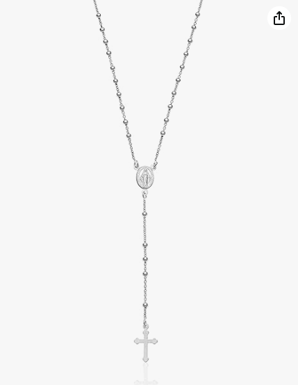 Rosario Virgen Milagrosa Plata de Ley 925