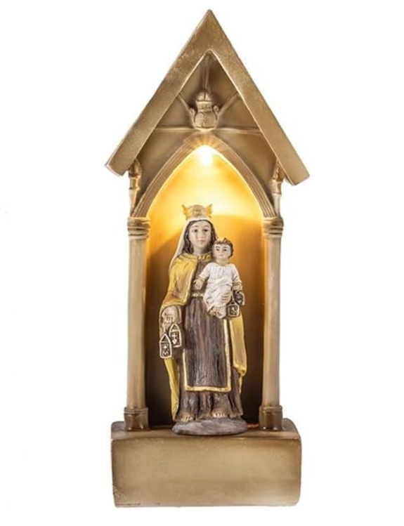 Virgen del Carmen capilla con luz