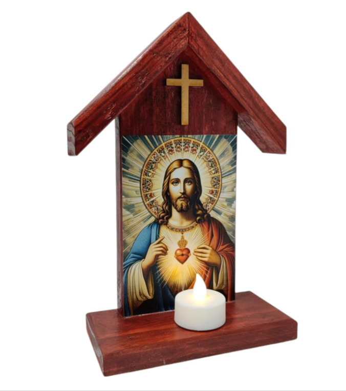Santuario Sagrado Corazón de Jesús con vela LED