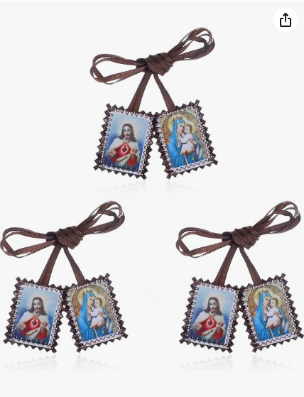 Escapularios católicos Sagrado Corazón y Virgen del Carmen